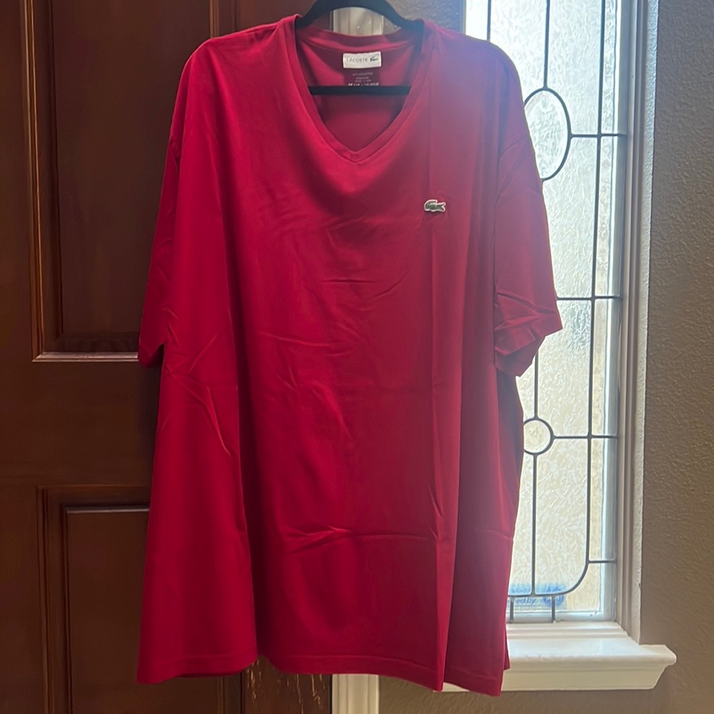 Lacoste V neck dark red